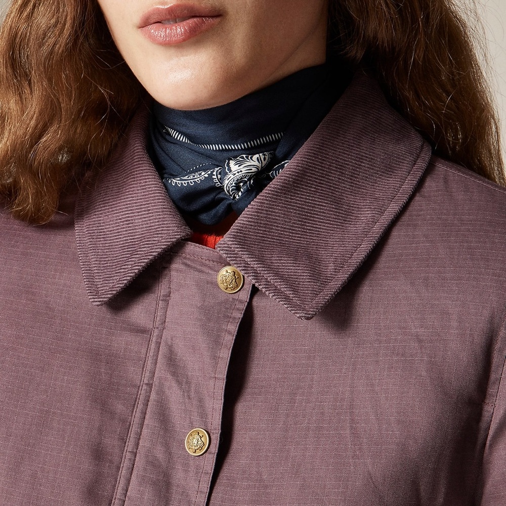 Jcrew Cropped Barn Jacket in ripstop cotton XXS Lavender JCREW crop jacket